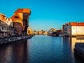 Picturesque city of GdaÃâsk at sunset.